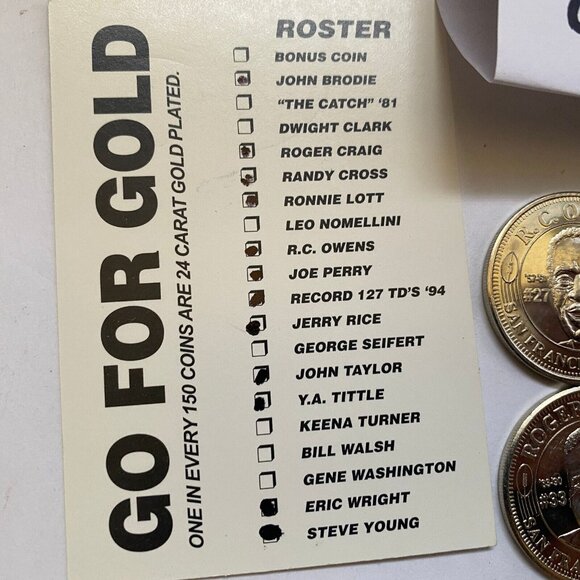 San Francisco 49ers then and now 1994-95 collectable coins 12 of 20 Lot #8 - Picture 12 of 12